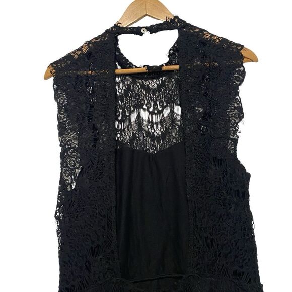 NEW Free People Daydream Black Lace Backless Mini Dress NWT Large - Picture 13 of 16